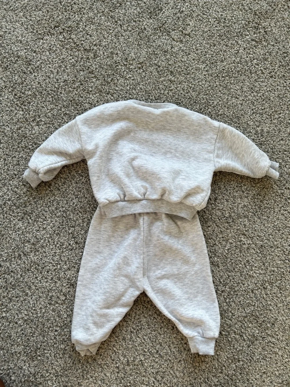 Nike Light Gray Baby Sweatshirt & Joggers Set with Gold Swoosh - Picture 4 of 4